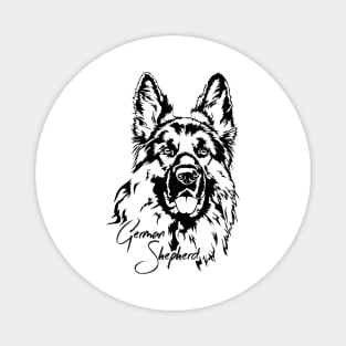 Funny Proud German Shepherd dog portrait Magnet